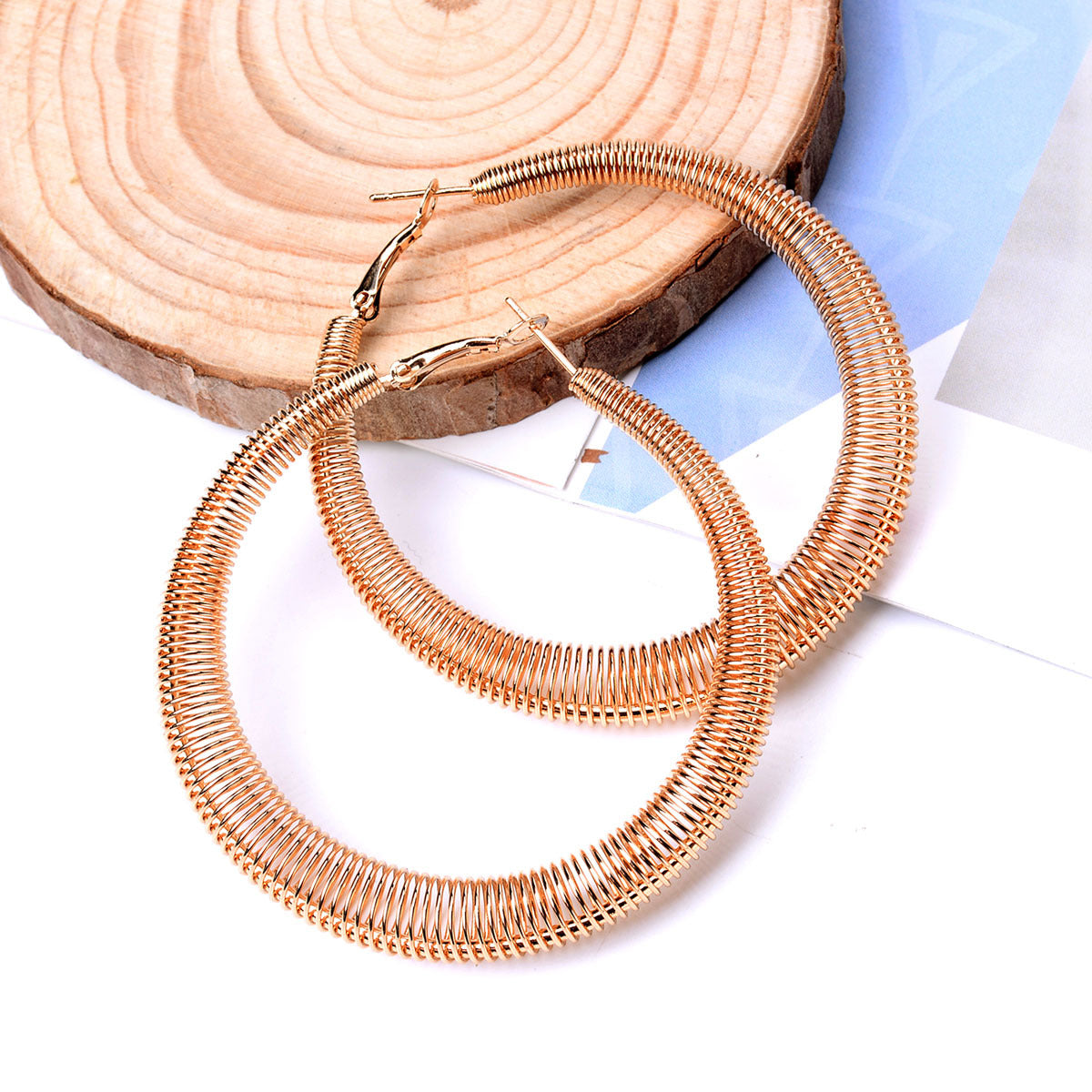 Wholesale Electroplated Metal Oversized Hoop Earrings Chic Party Jewelry for Boutique Resale
