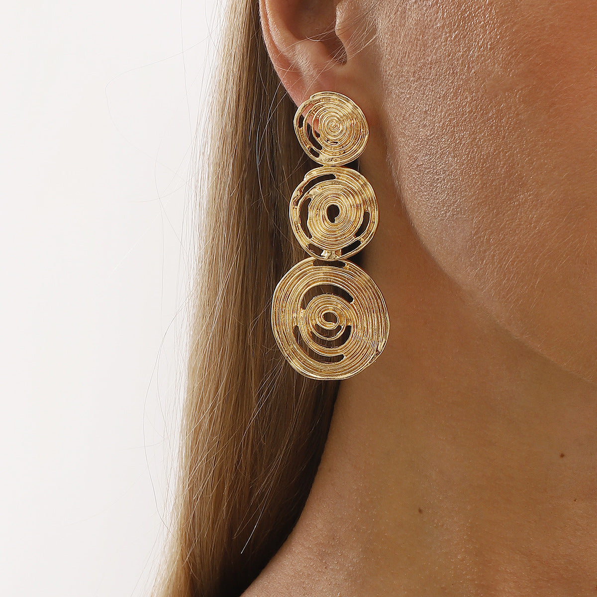 Wholesale long multi-layer geometric pendant earrings