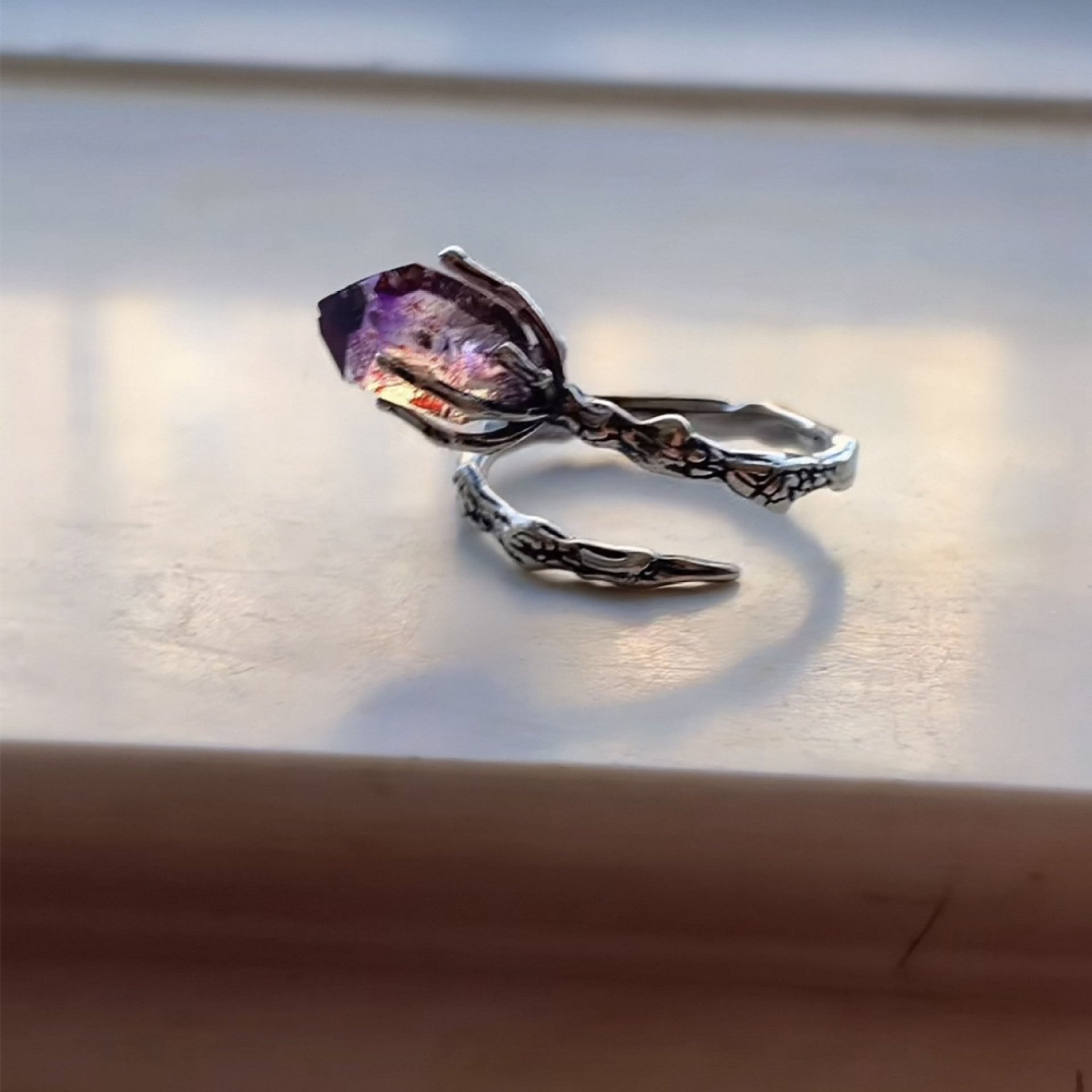 Wholesale amethyst diamond unique ring