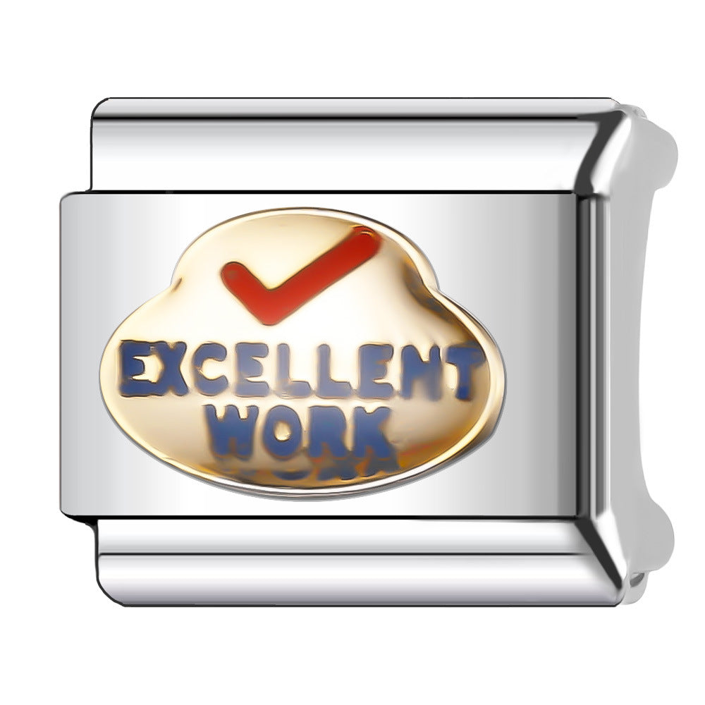 Wholesale Italian Charm Bracelet 9mm DIY Splicing English Stainless Steel Composable Bracelet