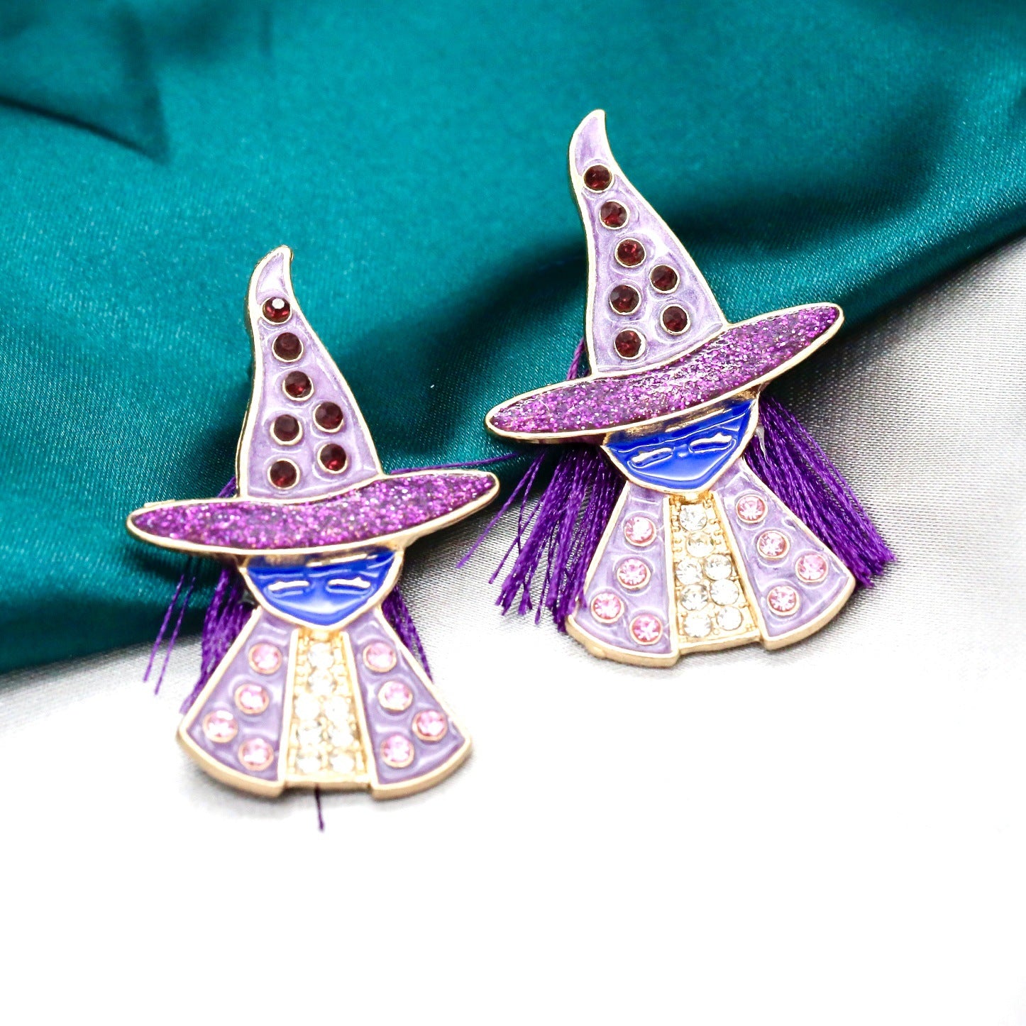 Wholesale  Halloween diamond spider long earrings