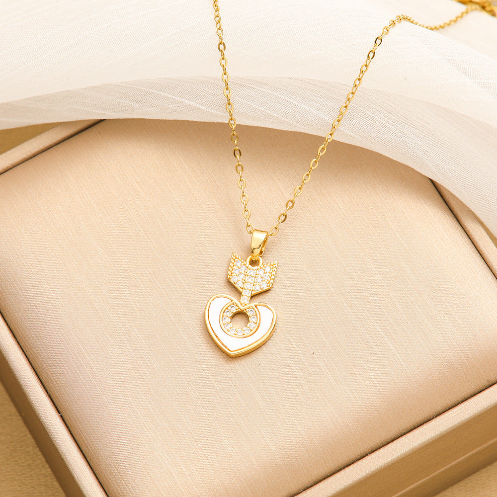 Wholesale Geometric Light Luxury Titanium Steel Clavicle Necklace Women' s Jewelry Accessory Gift