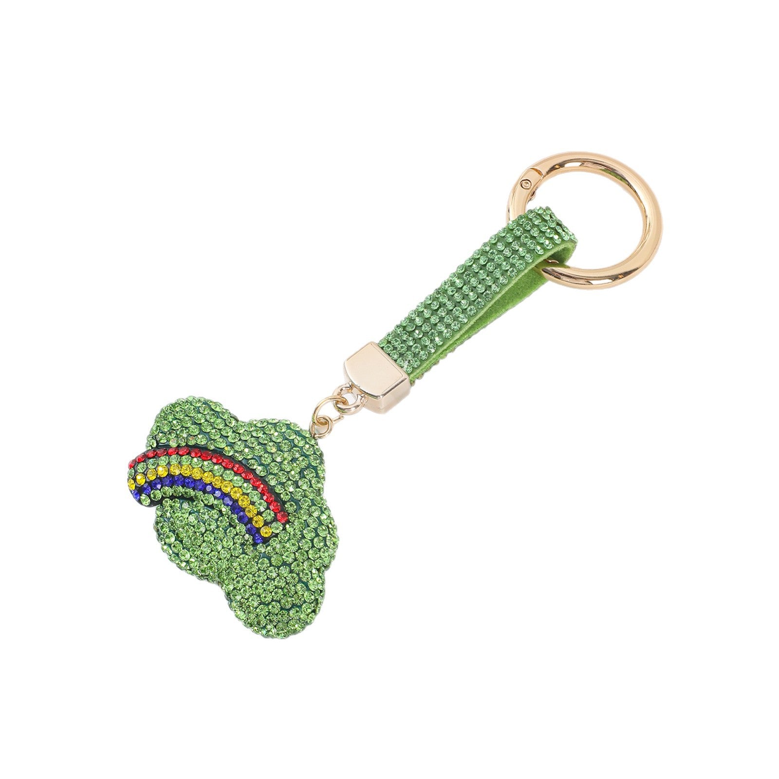 Wholesale double-sided diamond-encrusted colorful cloud  keychain