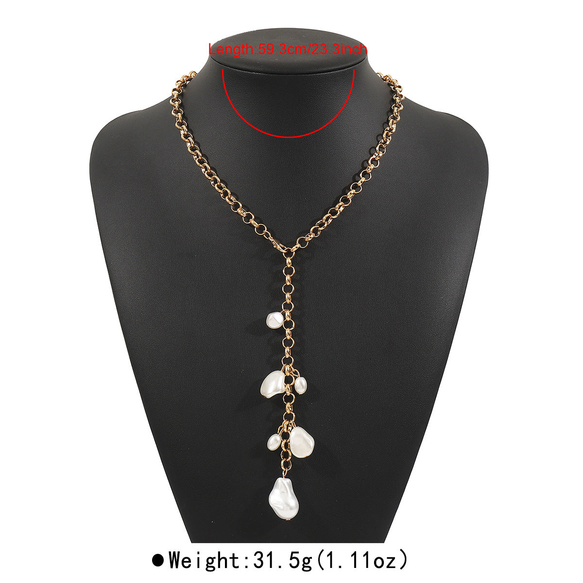 Wholesale imitation pearl necklace temperament stacked Y-shaped necklace