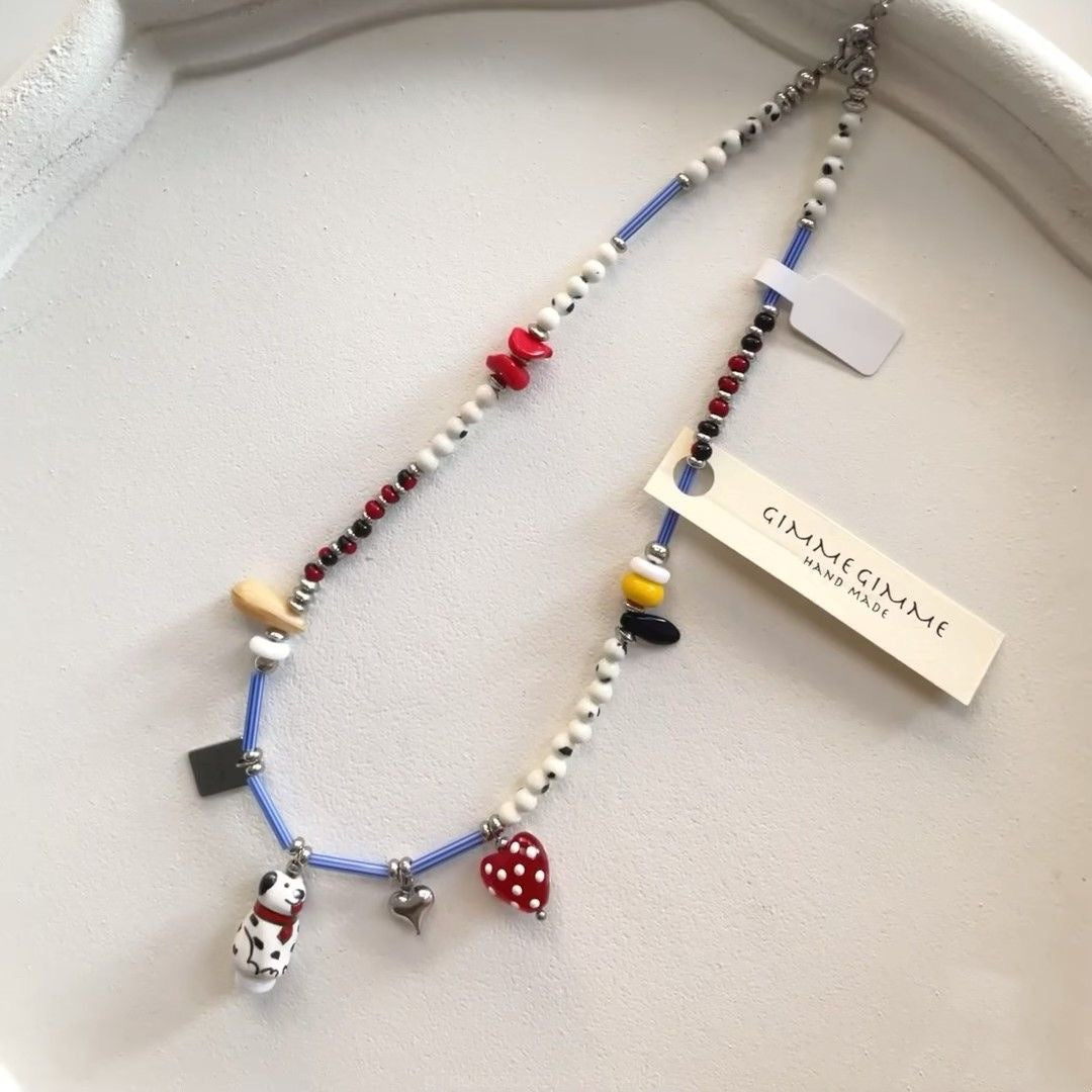 Wholesale  Pink Sausage Puppy Pearl Necklace