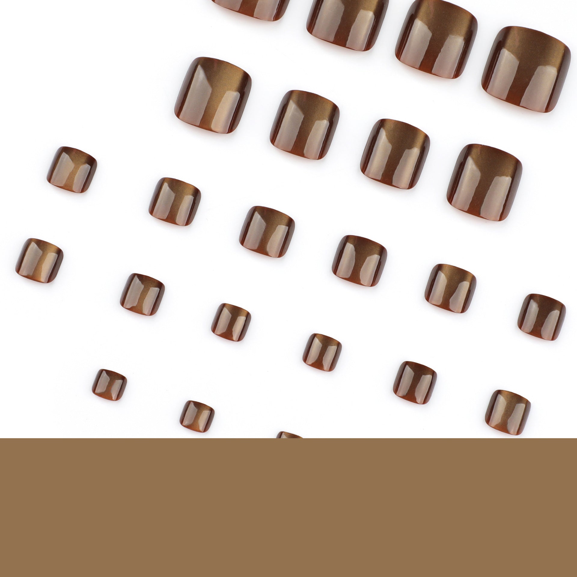 Wholesale 24 Pieces/box Brown Cat Eye Nails Kits Nail Stickers