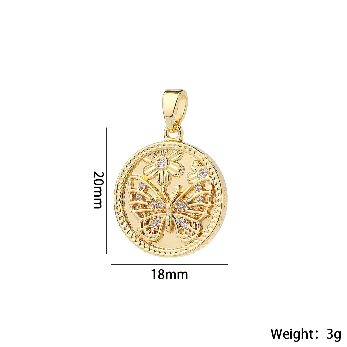 Wholesale Gold Plated Brass Honeycomb Bee Pendant Micro Set Zircon Charm DIY Jewelry Accessory Gift Boutique Resale