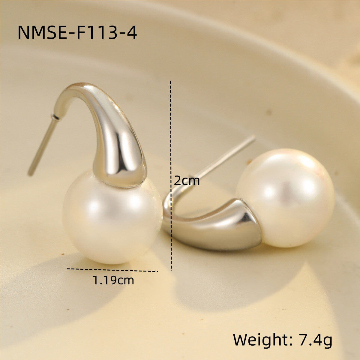 Wholesale  Stainless Steel Earrings Baroque Pearl Earrings