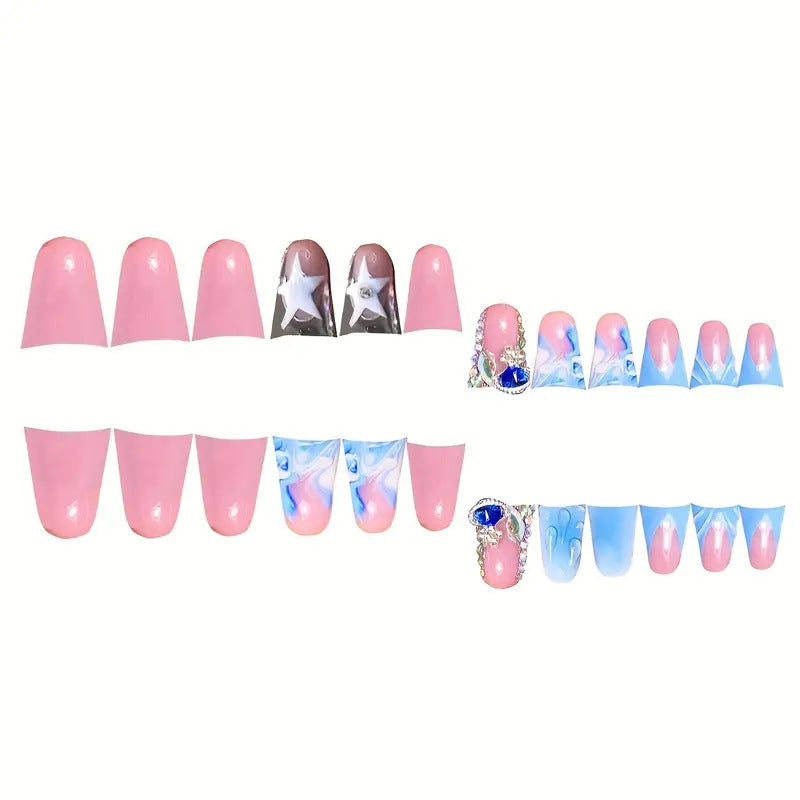 Wholesale 24 Pieces/box Planet 3D Water Drop Nails Kits Nail Stickers