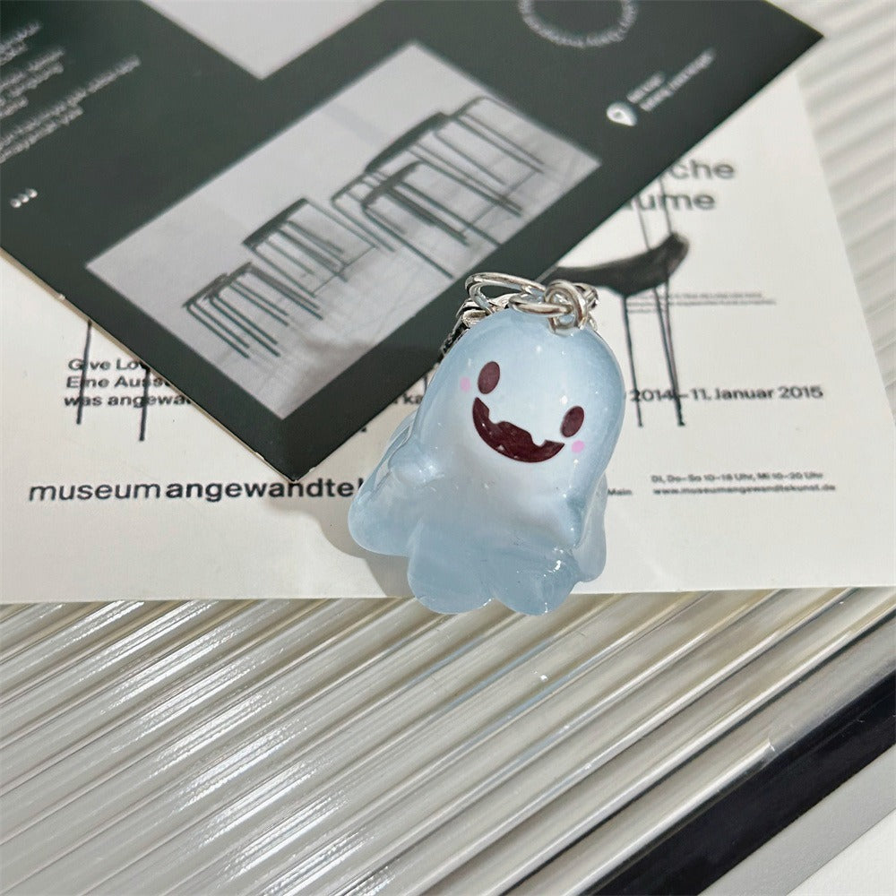 Wholesale Glow-in-the-Dark Laughing Ghost Resin Keychain  Bag Charm Gift