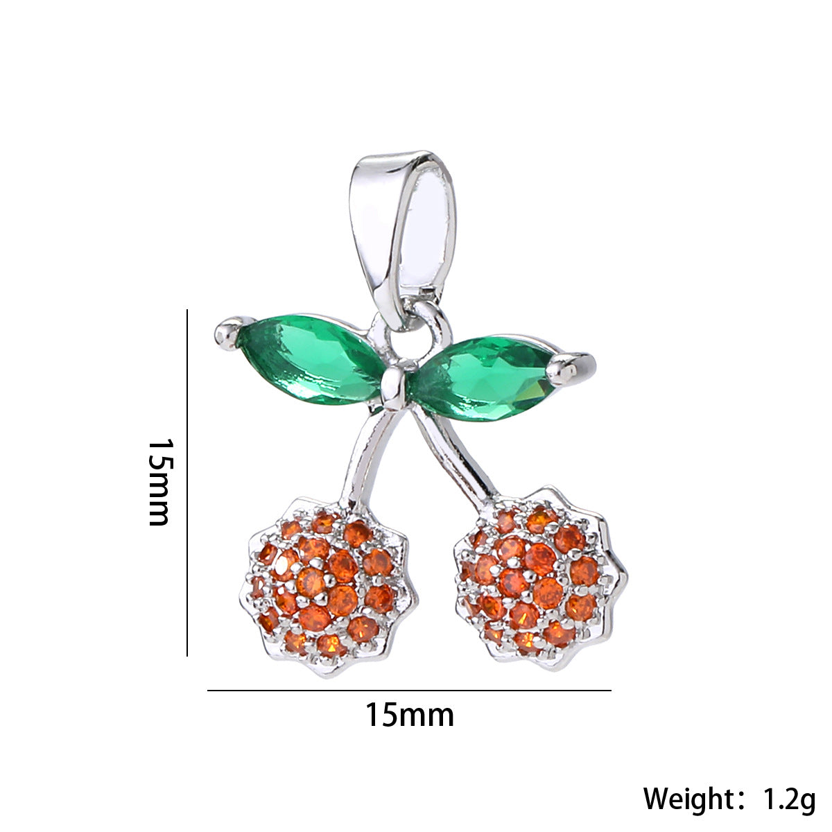 Wholesale 14K Gold Plated Brass Cherry Pendant Necklace Micro Set Zircon Fruit Choker Stylish Fashion Accessory For Women Gift