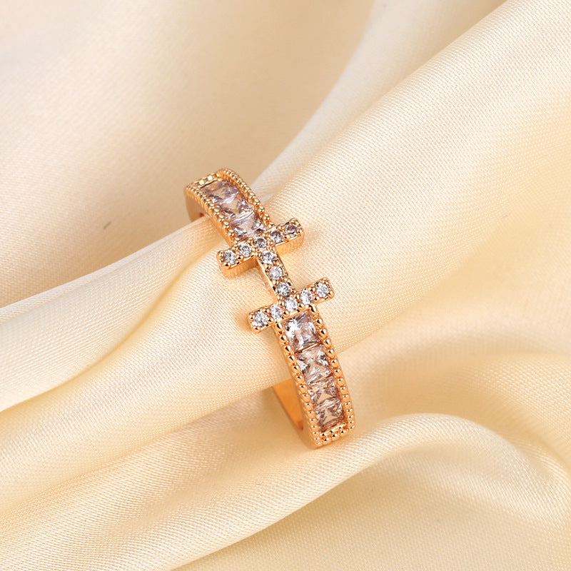 Wholesale Gold-Plated Copper H Letter Open Ring for Women,  Fashion Accessory
