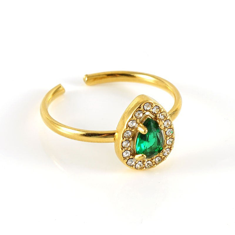 Wholesale Stainless steel zircon ring