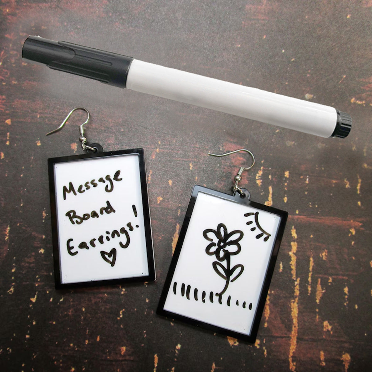Wholesale Acrylic Message Board Pendant Earrings