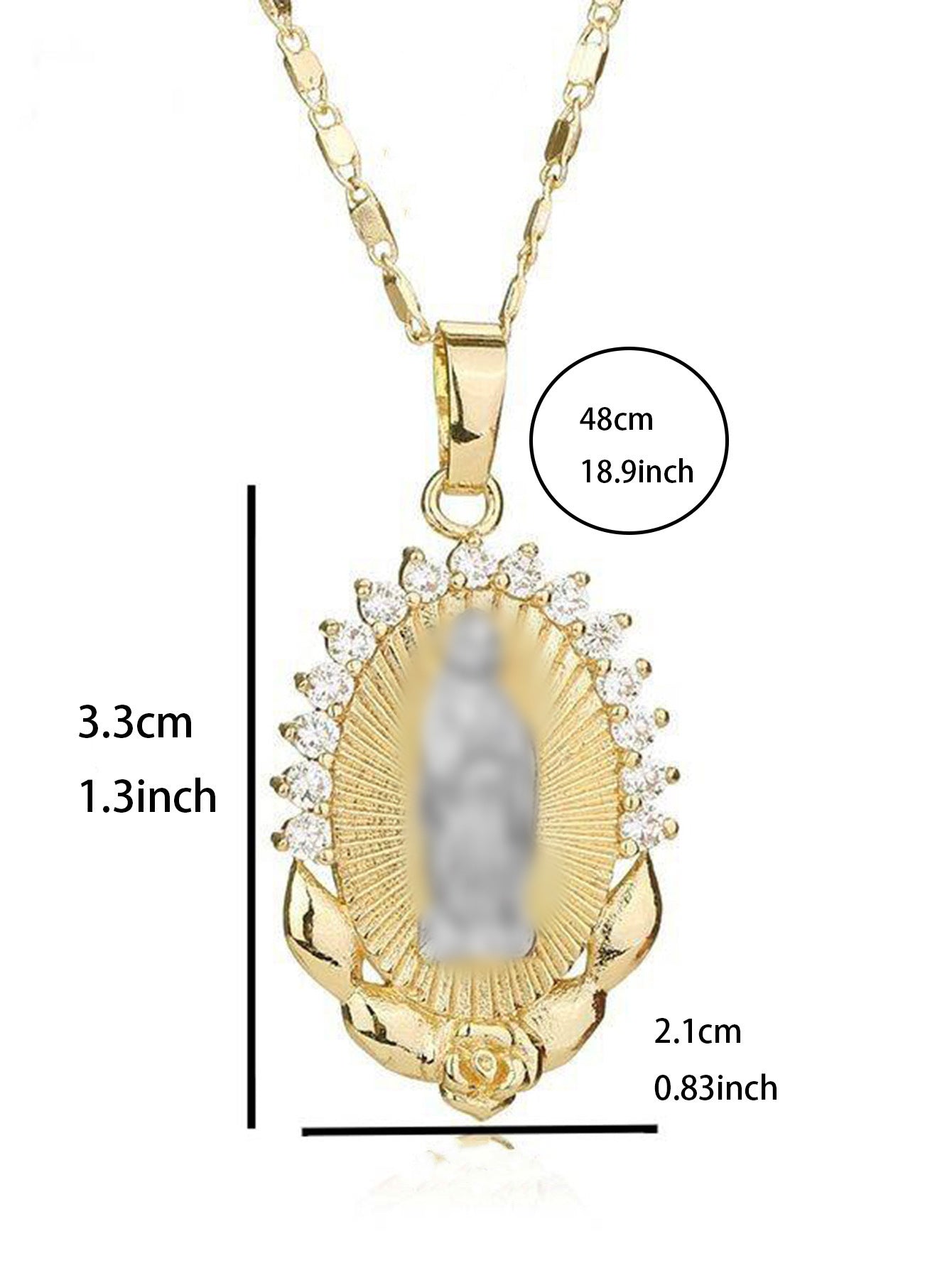 Wholesale Two-Color Electroplated Virgin Mary Pendant Necklace,  Religious Jewelry Accessory for Women