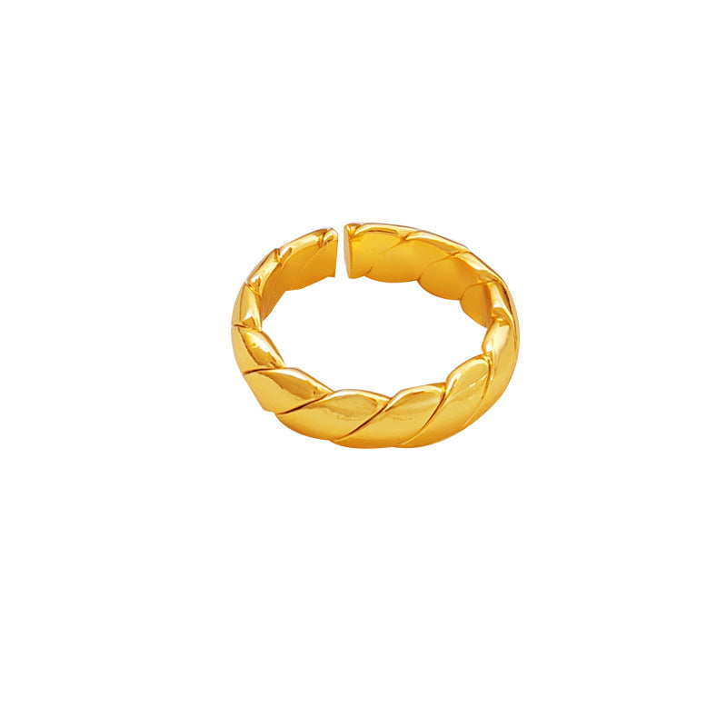 Wholesale copper plated gold vintage twist open ring