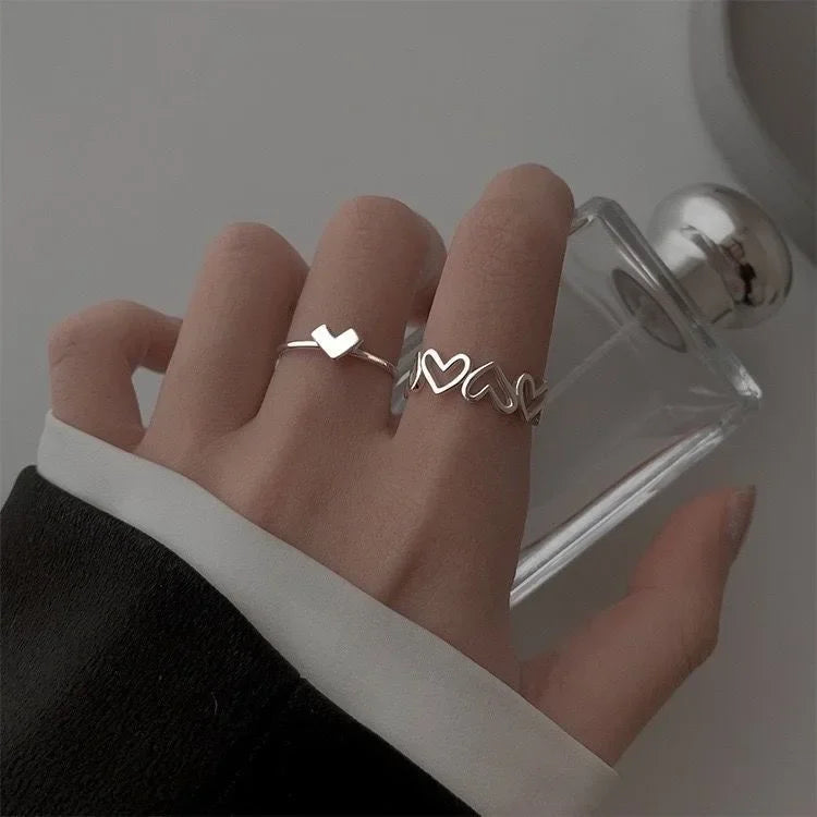 Wholesale Minimalist Hollow Heart Ring  Luxury  Open Ring