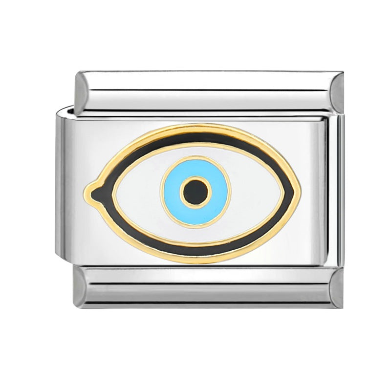 Wholesale  Italian Charm Bracelet 9mm DIY  Blue Series Creative Stainless Steel Composable Bracelet