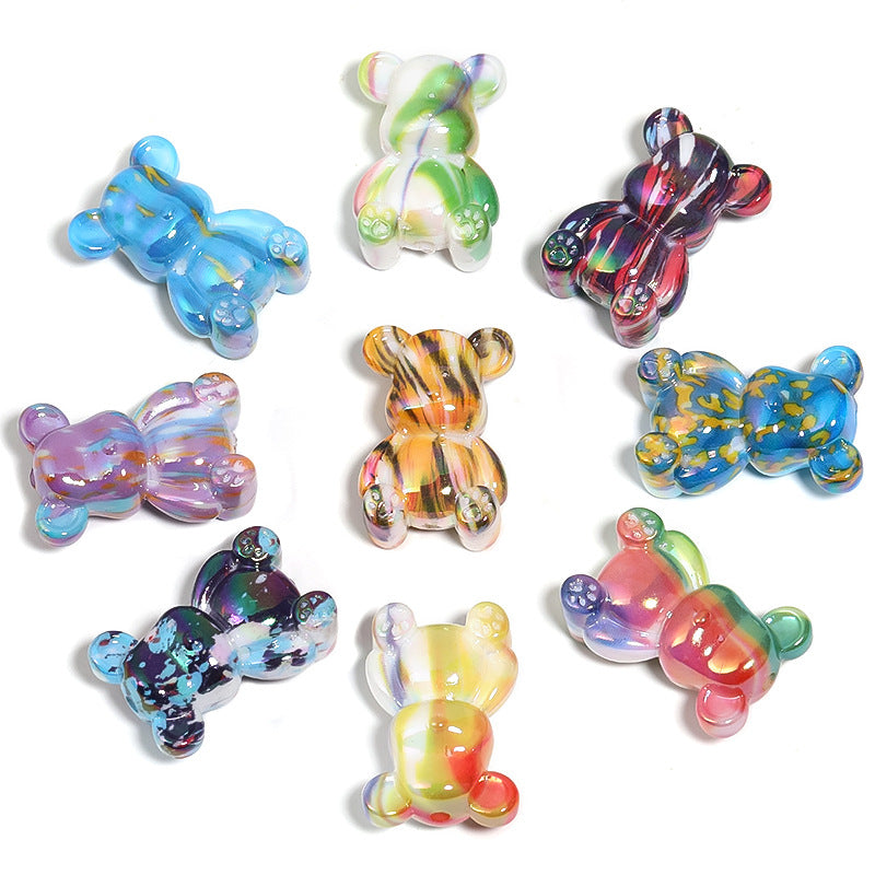 Wholesale 25pcs Acrylic Fluid Bear Beaded DIY Accessories ACC-BDS-BLG091