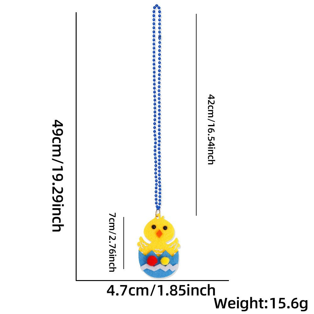 Wholesale Easter Party Dress Up Beaded Eggs Rabbit Carrot Bead Necklace ACC-NE-LiTa001