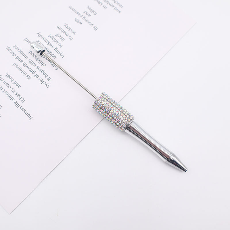 Wholesale Beadable Pens Colorful Rhinestone Beaded Pen AB Color Diamond Gradient UV Plating Pen ACC-PN-CY006