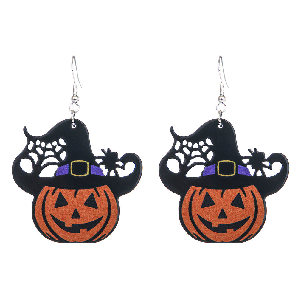 Wholesale Halloween Series Earrings Pumpkin Candy Ghost Acrylic Earrings ACC-ES-ManT027
