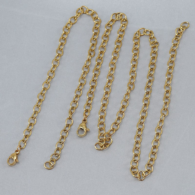 Wholesale Stainless steel electroplated pure chain necklace