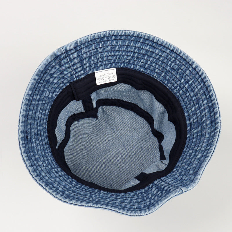 Wholesale Fisherman hat retro Denim small pocket short brim basin hat bucket hat