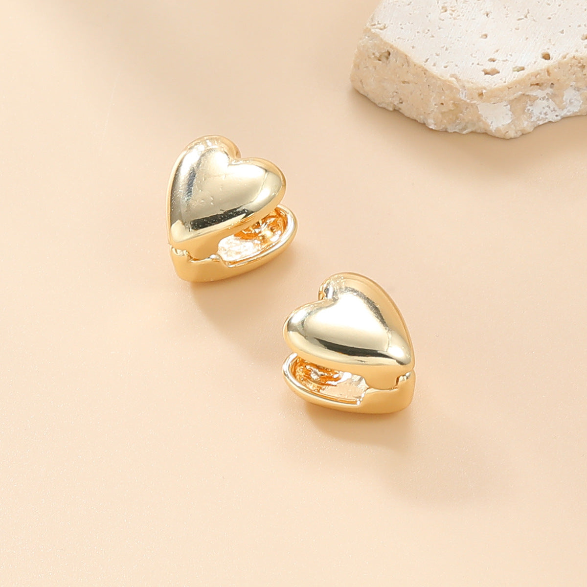 Wholesale double layer heart shaped alloy earrings ACC-ES-JL007