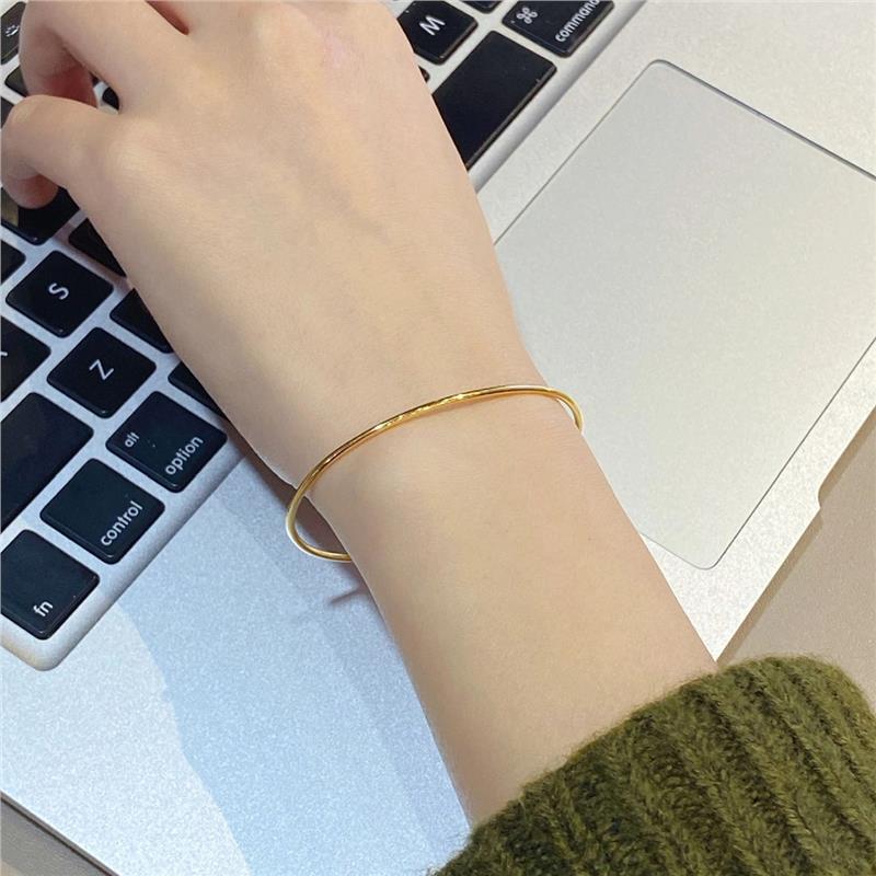Wholesale Titanium Steel Minimalist Bangle Bracelet Ultra Thin Stacking Design Women S Everyday Jewelry Gift