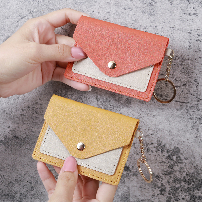 Wholesale Chic Women S PU Leather Short Wallet Powder Pink Solid Color Everyday Card Holder