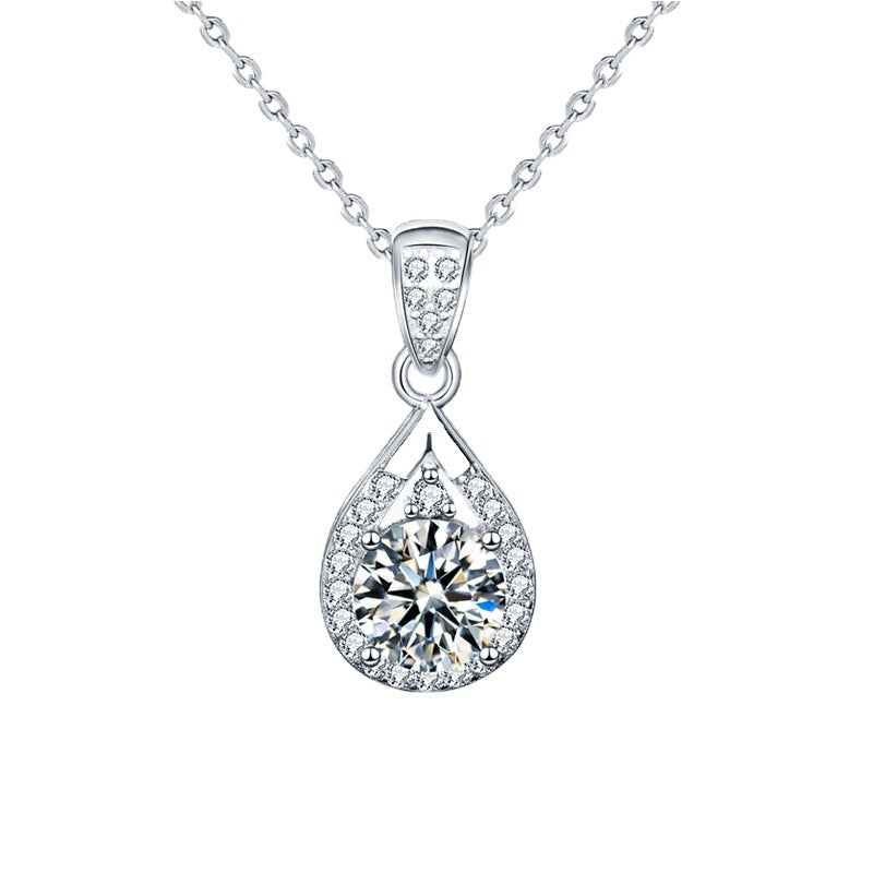 Wholesale Moissanite 925 Sterling Silver Water Drop Necklace