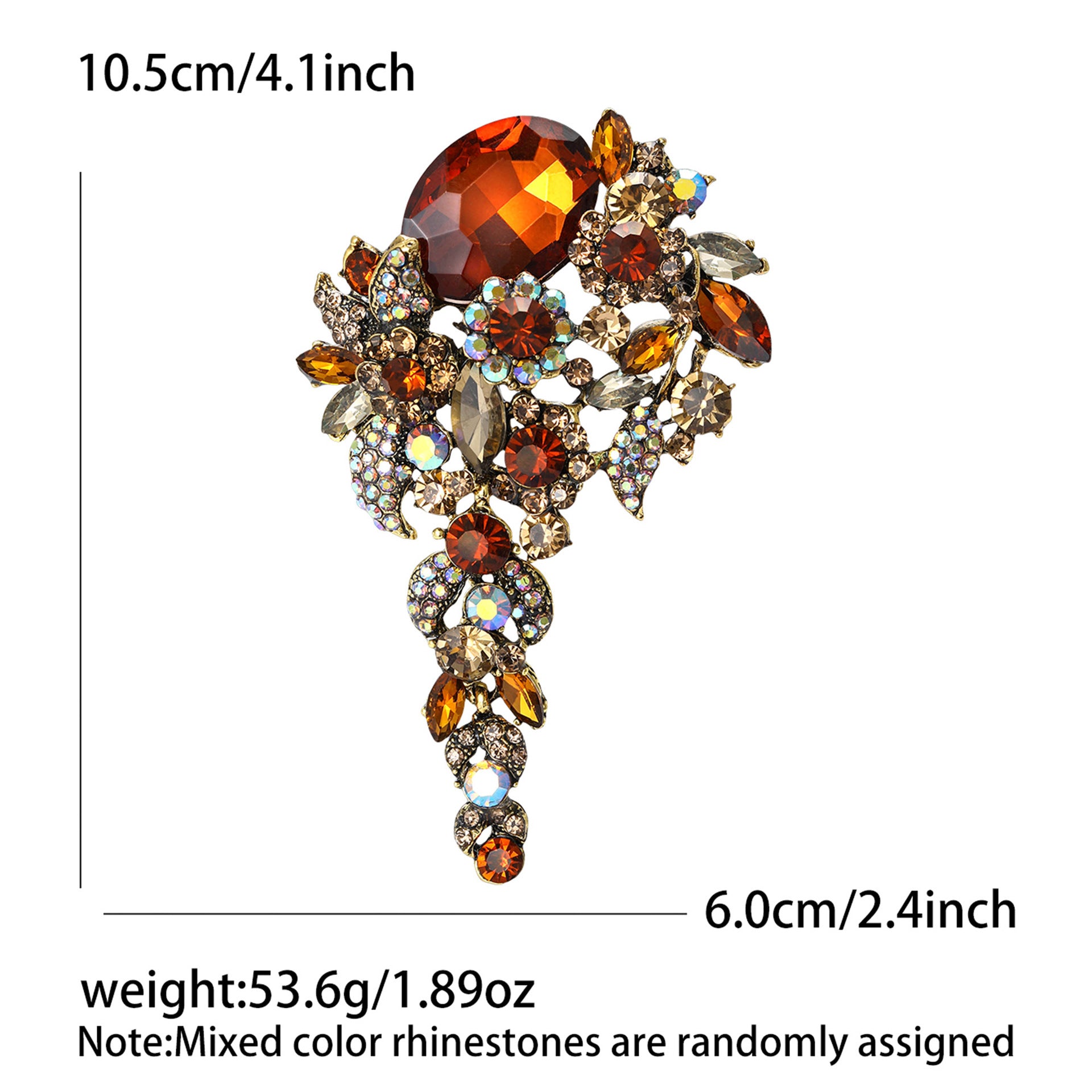 Wholesale Alloy Vintage Crystal Flower Brooch Antique Bronze Purple Women S Fashion Pin