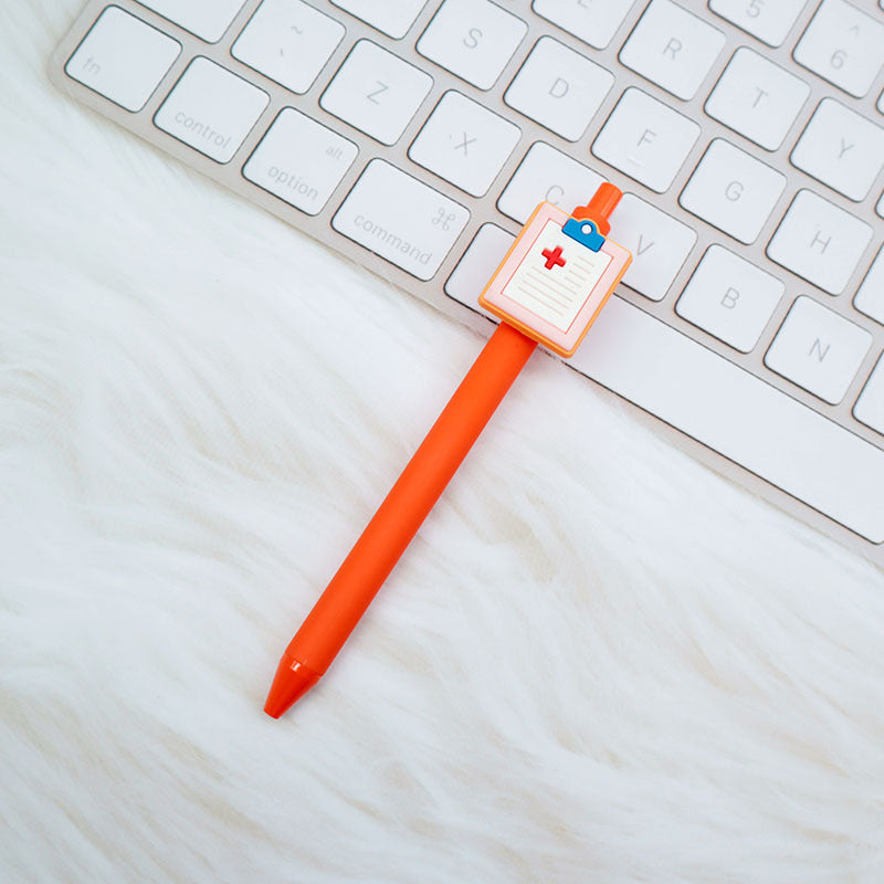 Wholesale  Cartoon PVC Creative Solid Color Doctor Medical 0.5 Pen Press Gel Pen