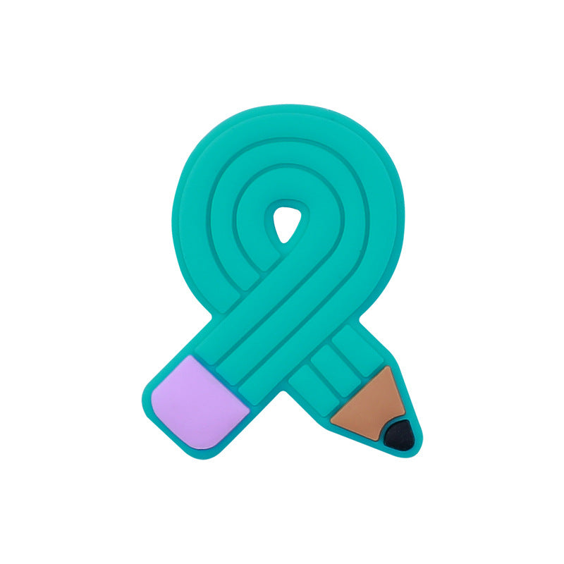 Wholesale 20pcs Apple Books Silicone Focal Beads DIY Beaded Pen Accessories ACC-BDS-HeXing021