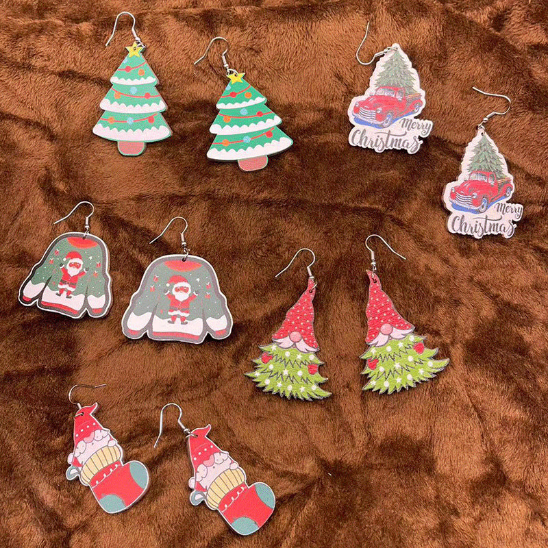 Wholesale Christmas Creative Cute Cartoon Santa Claus Earrings ACC-ES-KangD001
