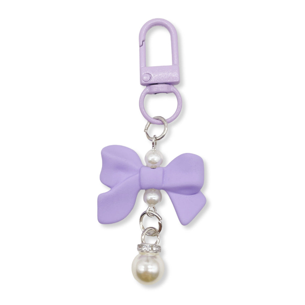 Wholesale Candy Colored Bowknot Texture Keychain Bag Charm Phone Accessory Gift