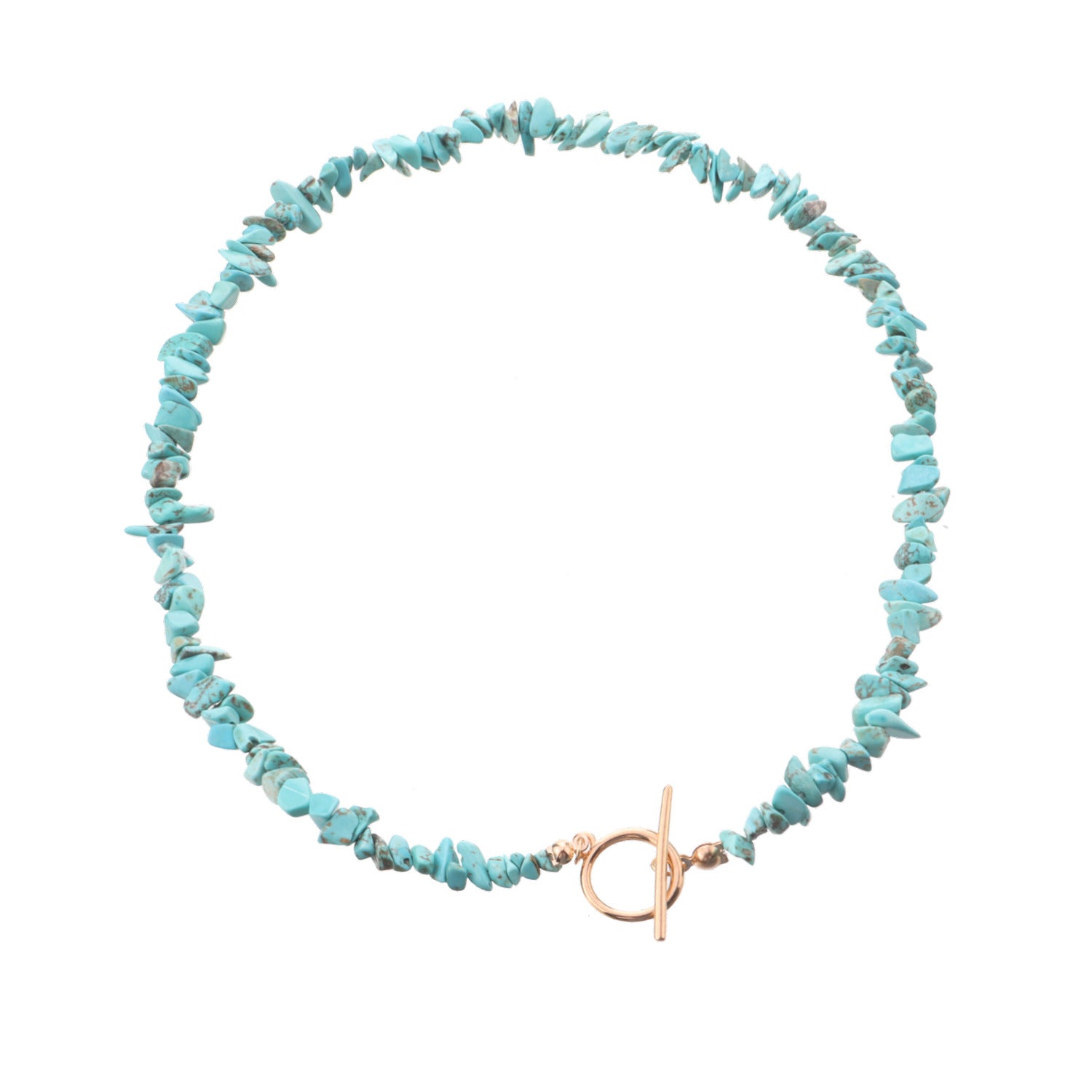 Wholesale Trendy Green Turquoise Irregular Pearl Necklace Alloy Jewelry Accessory