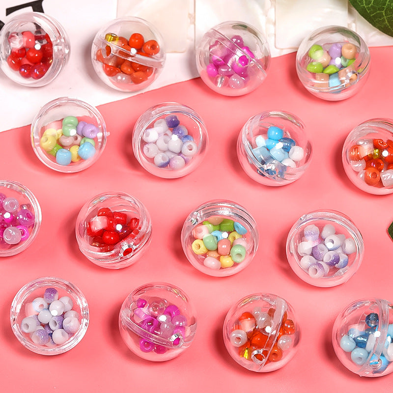 Wholesale 25pcs Filled Bubble Ball Round Beads Plastic Through Hole Beads Diy Accessories ACC-BDS-BLG071