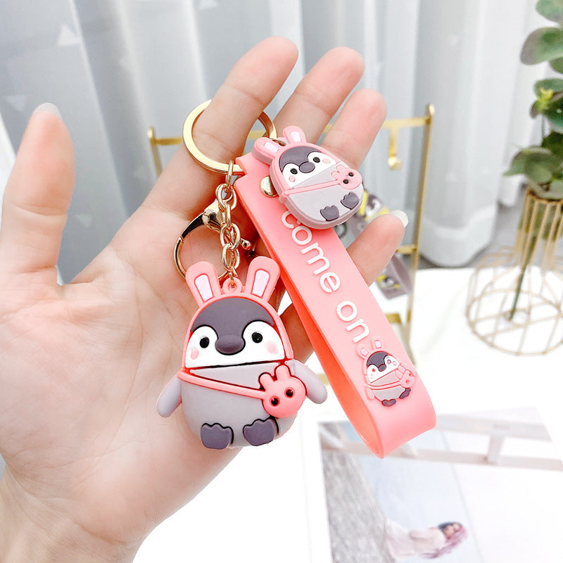 Wholesale Cute Backpack Penguin Doll PVC Keychains ACC-KC-GongZ033