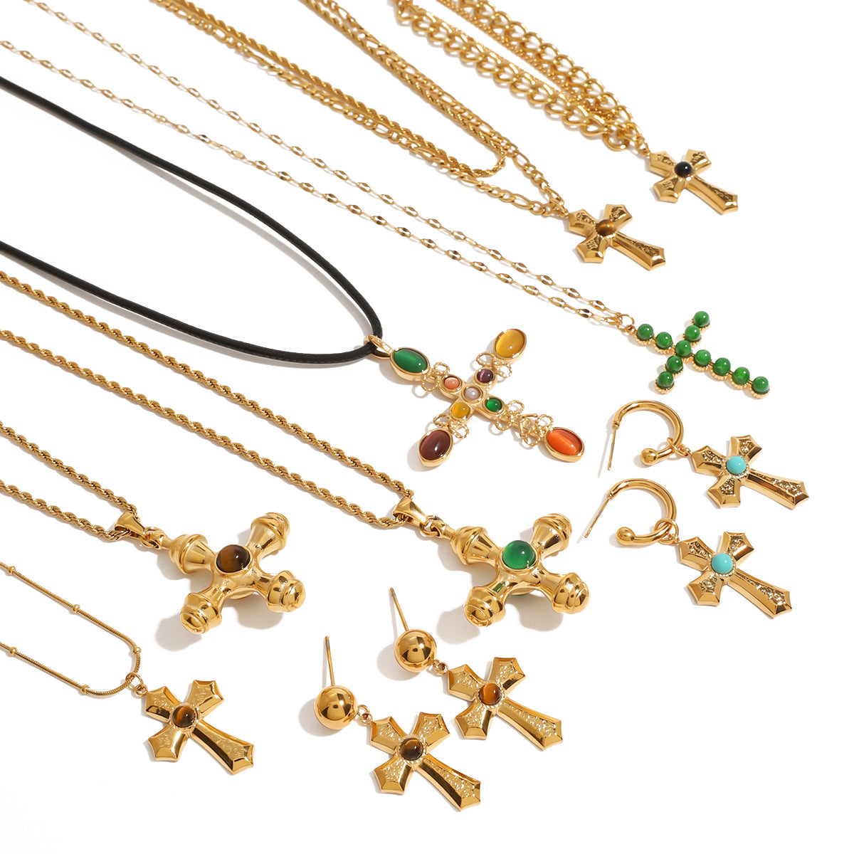 Wholesale European American Style Cross Pendant Necklace,  Stylish Jewelry Accessory for Women,  Boutique Resale Gift