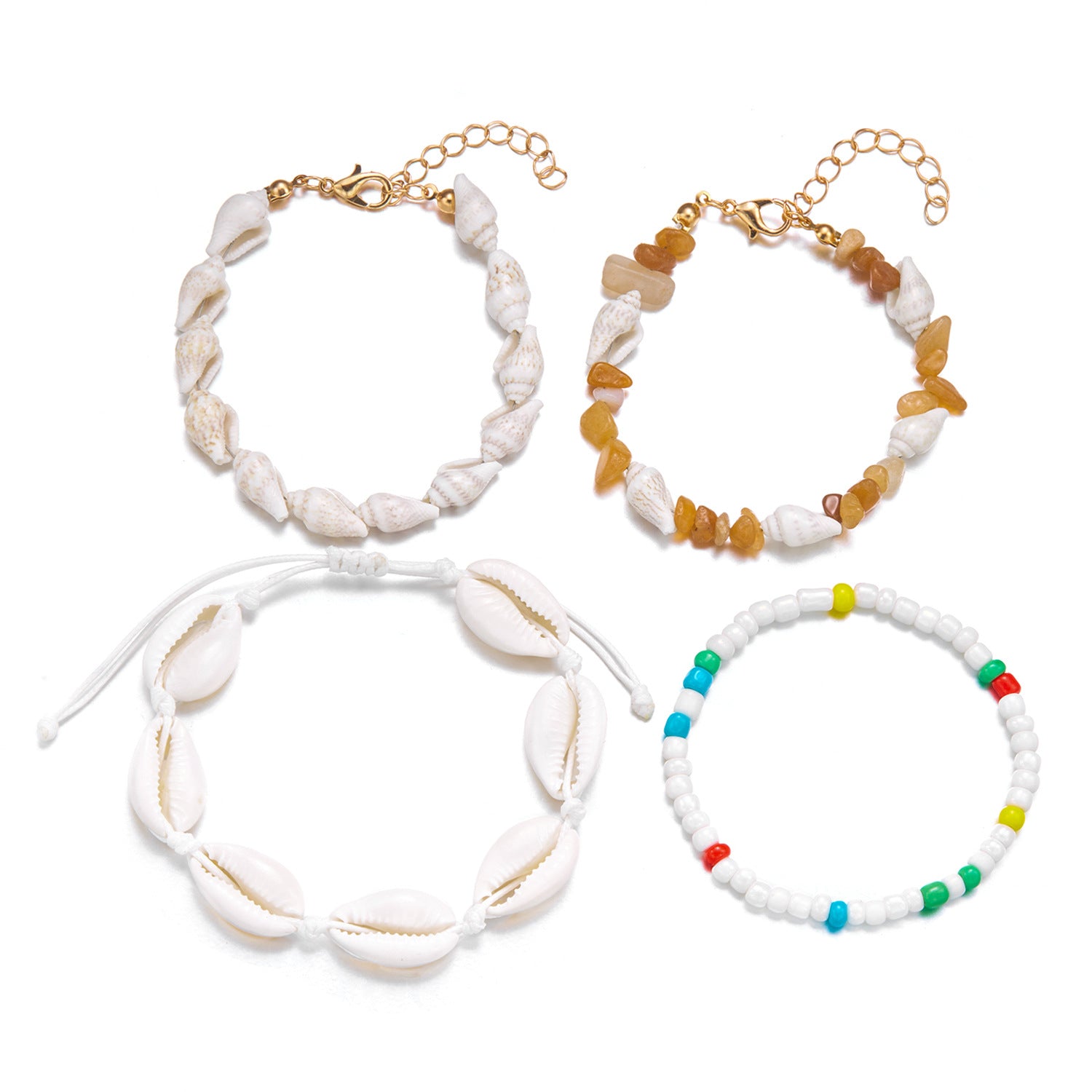 Wholesale  shell bracelet  shell conch gravel rice beads bracelet set