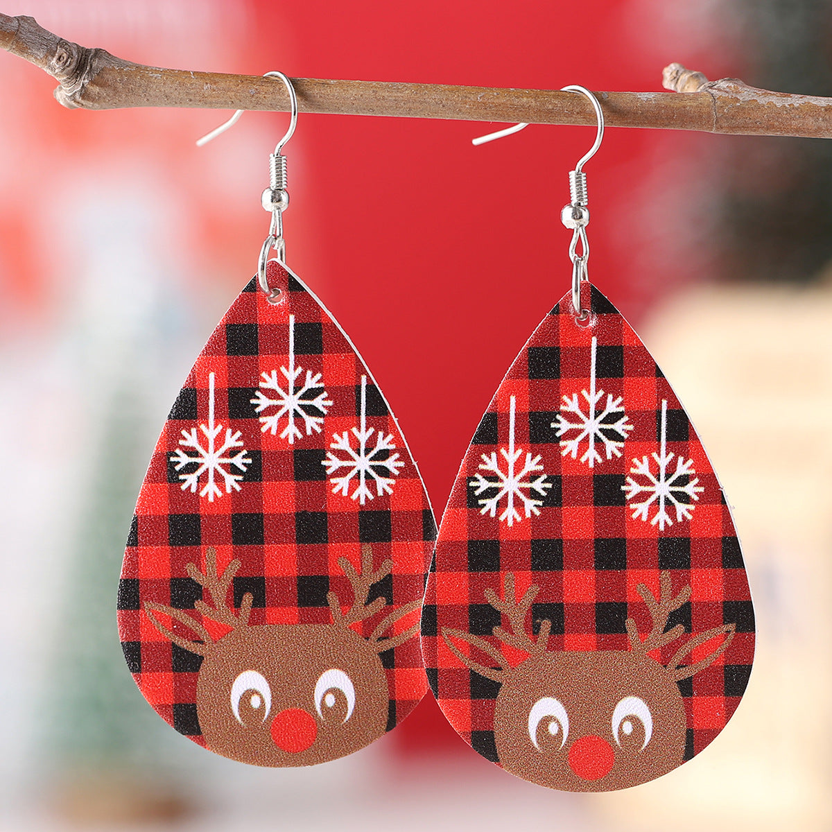 Wholesale Christmas Lights Gnome Elk Snowflake Winter Snowflake Earrings ACC-ES-ChuLian137