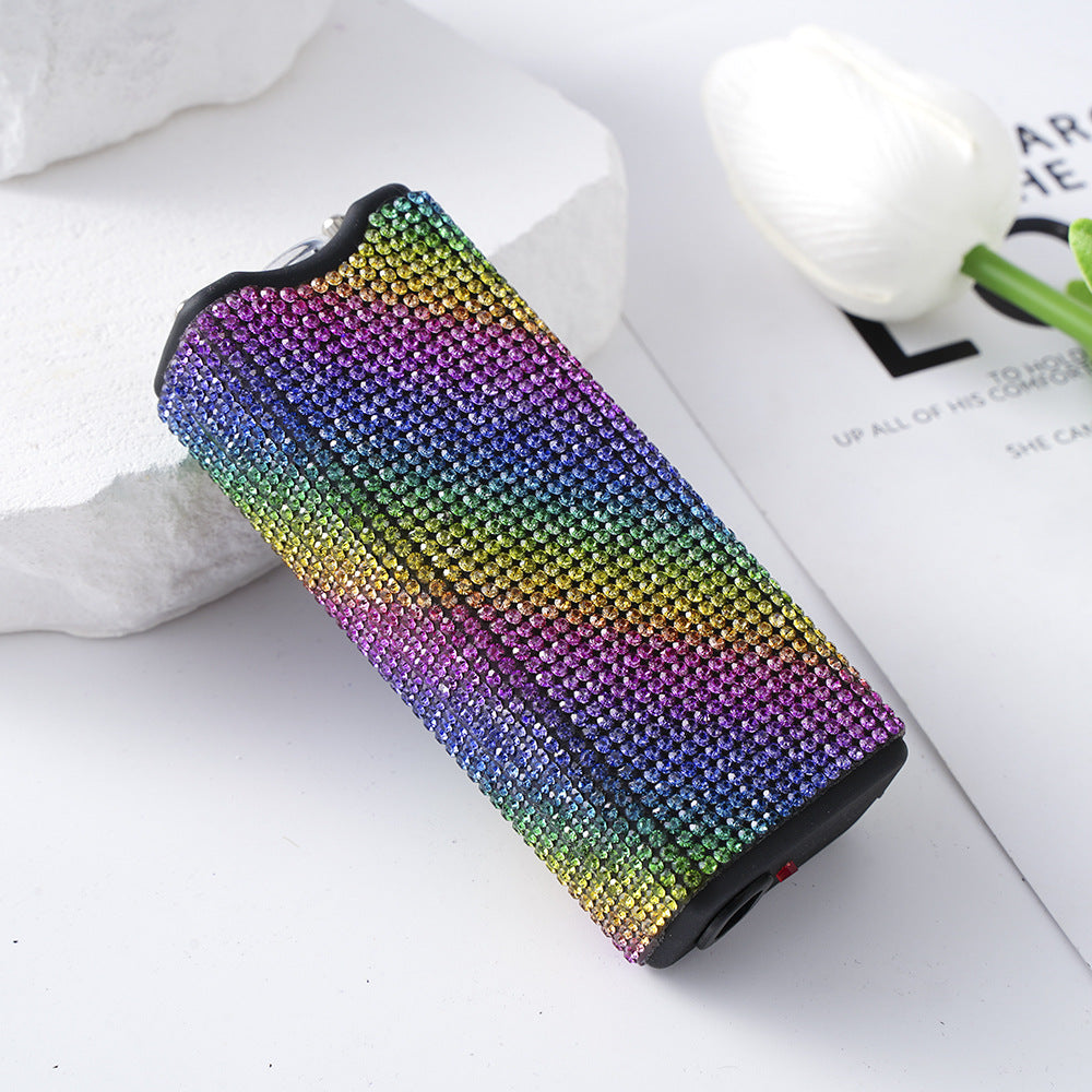 Wholesale Butterfly Sunflower Color Diamond Stickers Multi-function Charging Flashlight Keychain Accessories ACC-KC-ZhiYa064