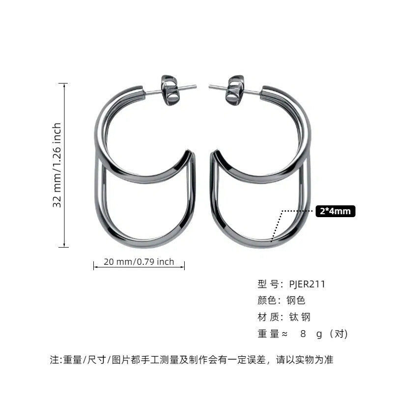 Orecchini incolore all'ingrosso in acciaio al titanio