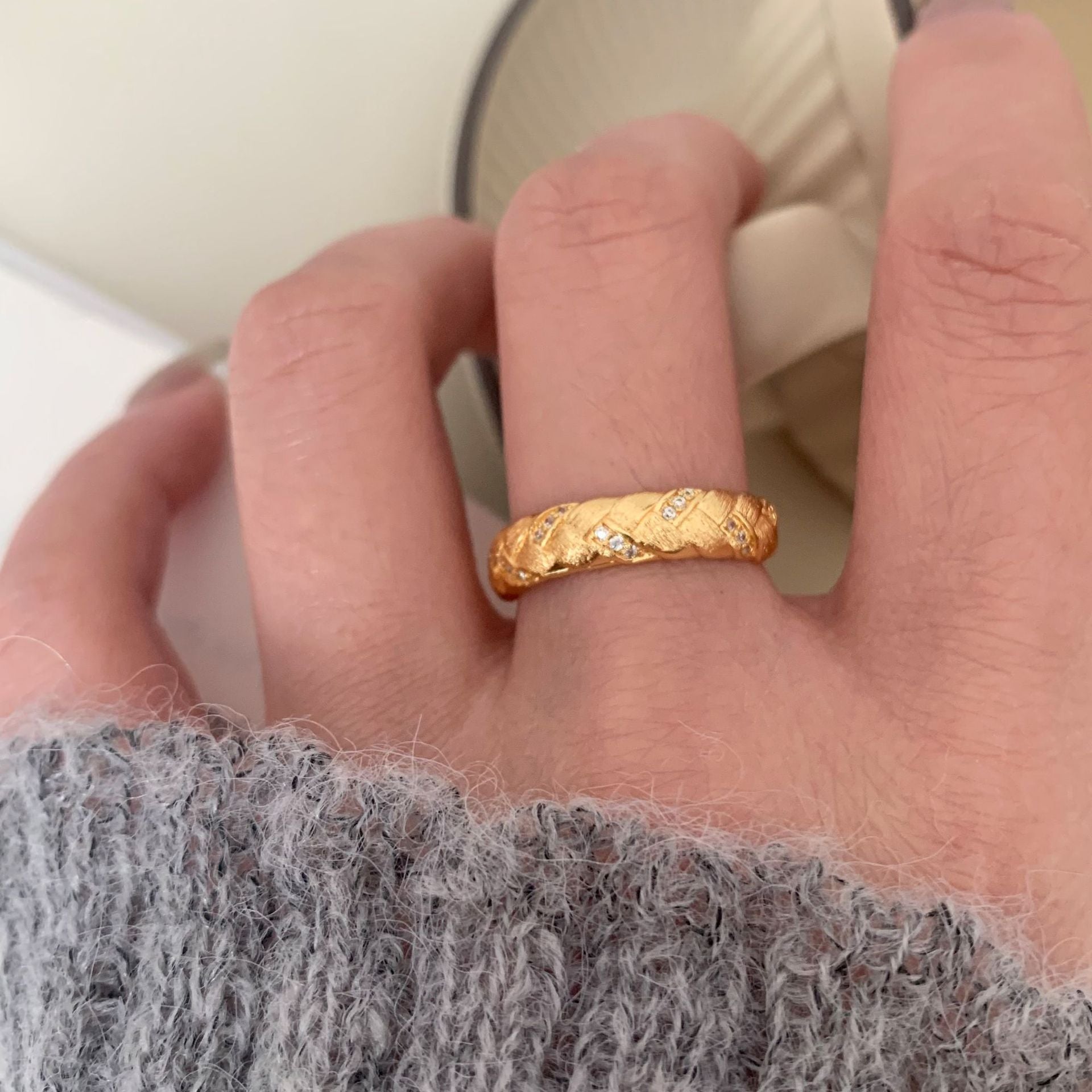 Wholesale Vintage Wheat Ear Woven Wire Ring