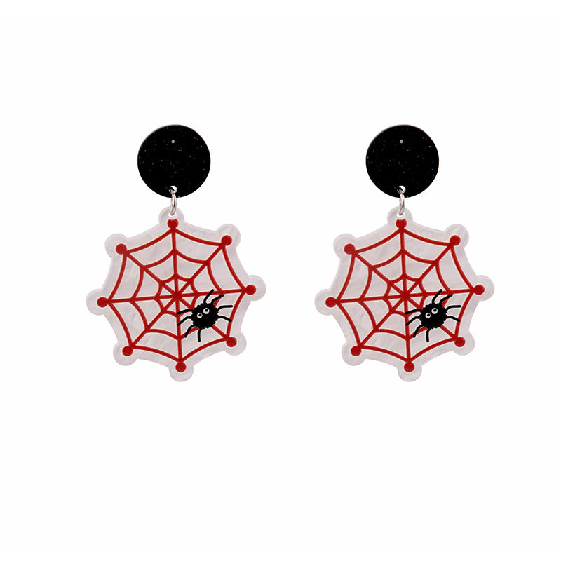 Wholesale Halloween Pumpkin Head Ghost Spider Web Earrings ACC-ES-MDD038
