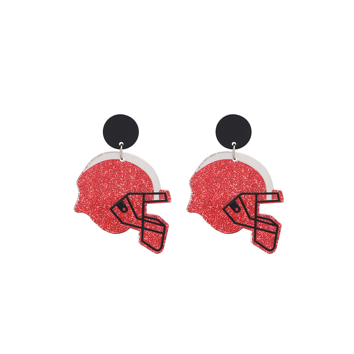Wholesale  drop oil rugby acrylic sports style earrings