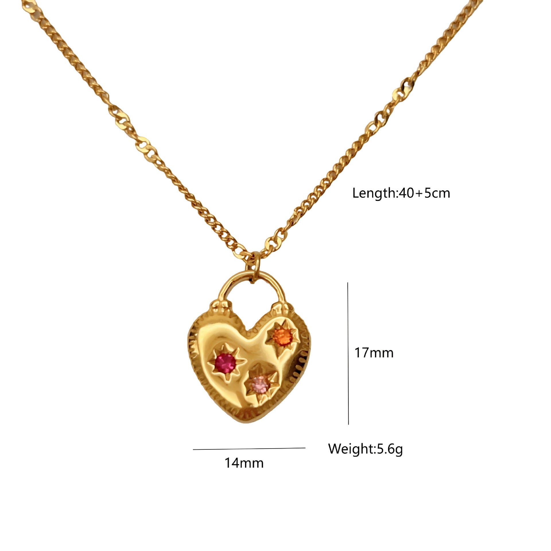 Wholesale  Stainless Steel Powder Diamond Love  Necklace Natural Stone Beaded Jewelry