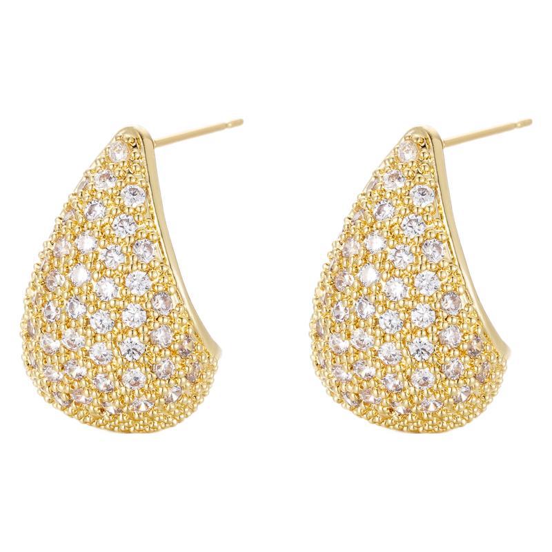 Wholesale  micro-inlaid zircon drop-shaped earrings